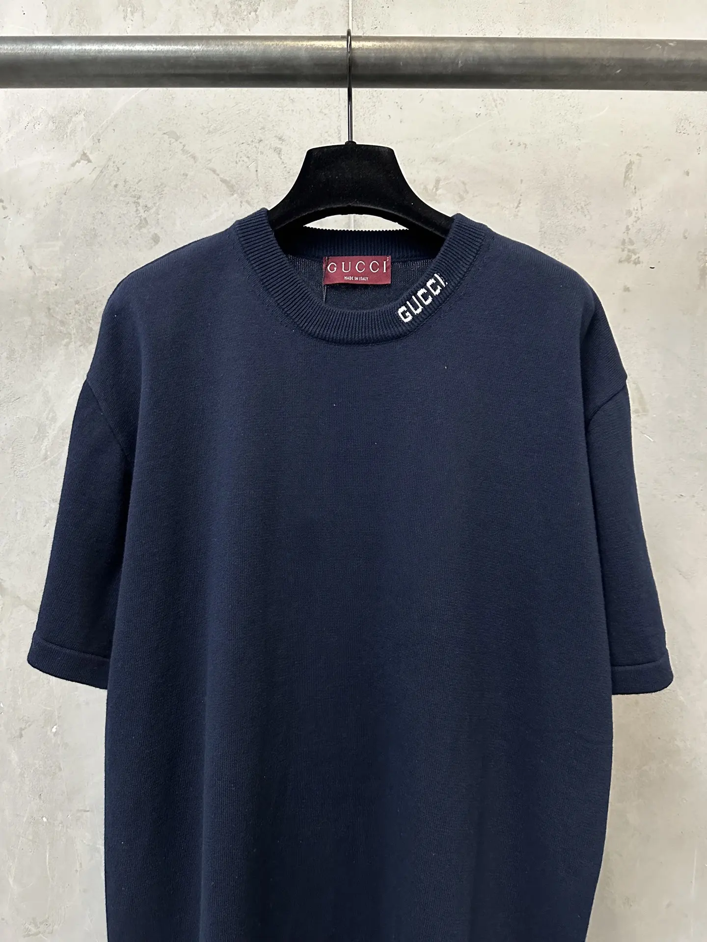Logo-Jacquard Silk and Cotton Knit T-Shirt D21011578 — view 3