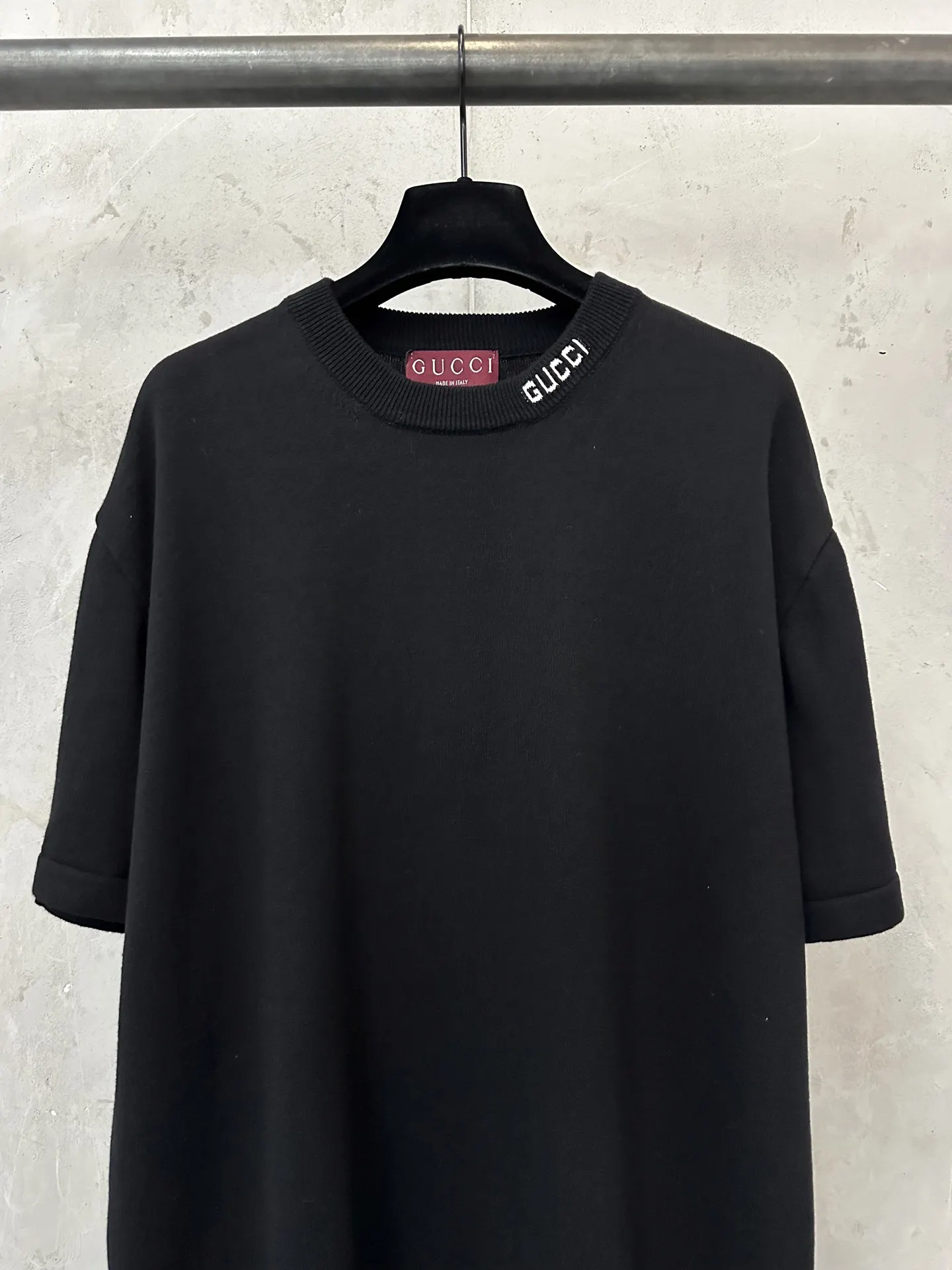 Logo-Jacquard Silk and Cotton Knit T-Shirt D21011580 — view 3