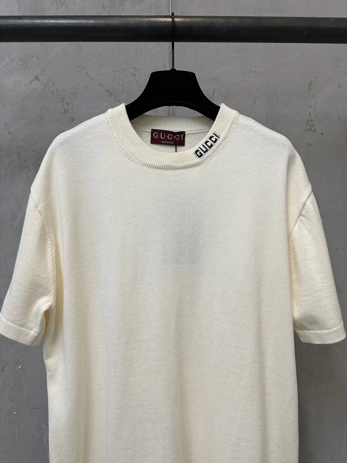 Logo-Jacquard Silk and Cotton-Blend Knit T-Shirt D21011579 — view 3