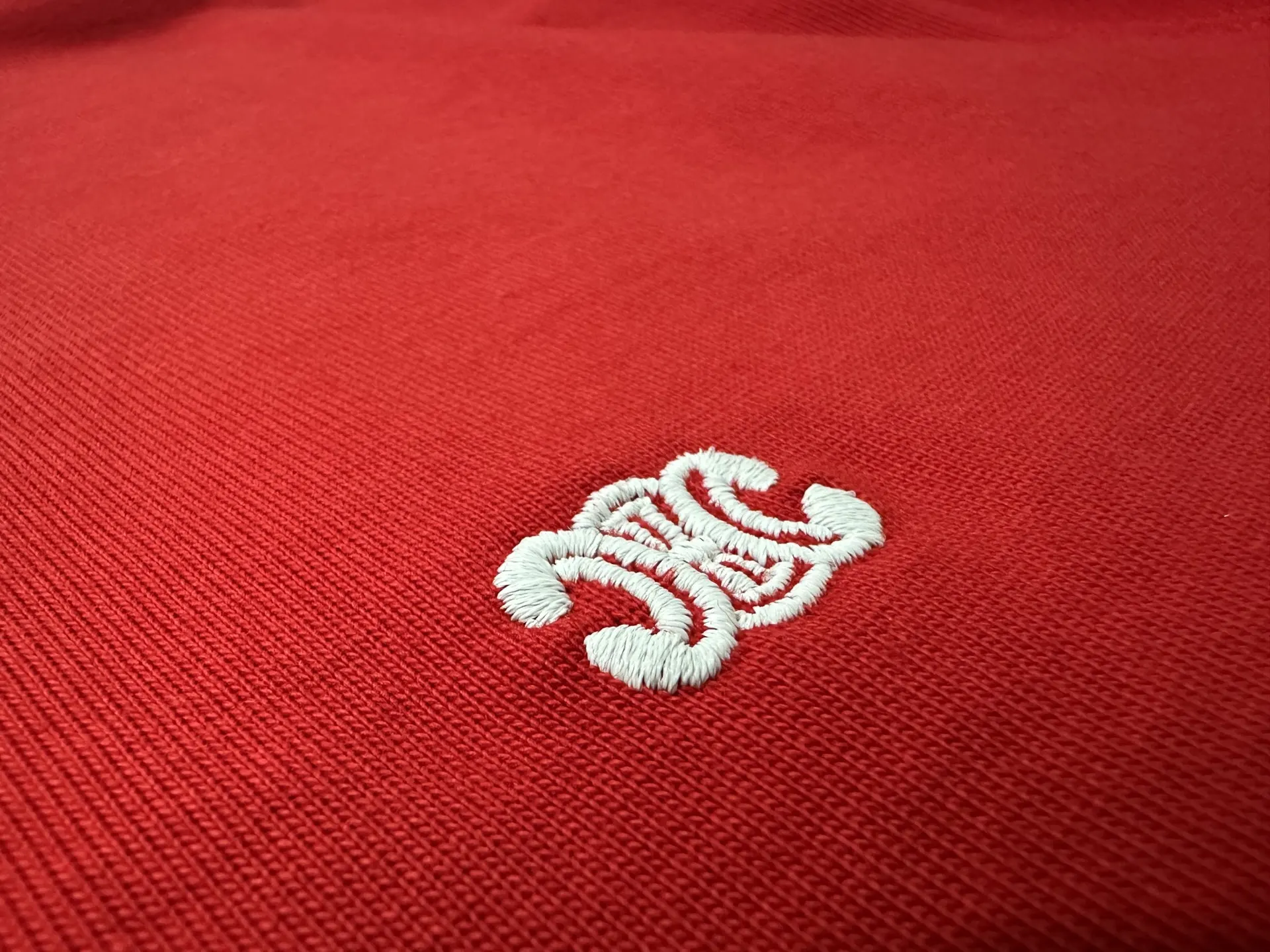 Triomphe Logo Embroidered Heavyweight Cotton T-Shirt D21020229 — view 8