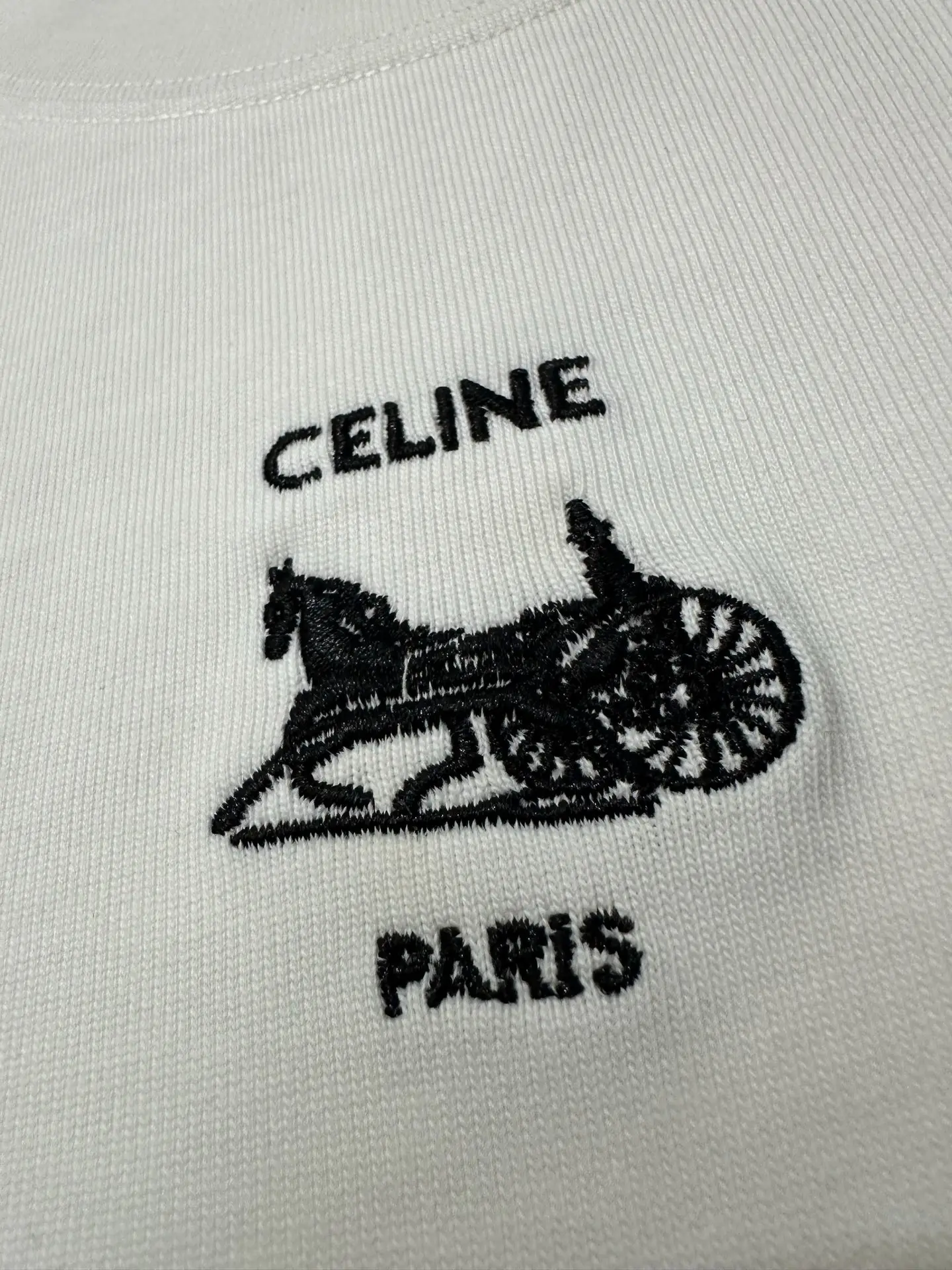 Triomphe Carriage Logo Heavyweight Cotton T-Shirt D21020150 — view 7