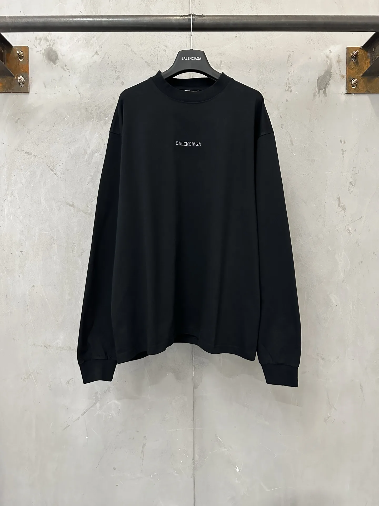 Rhinestone Logo Long-Sleeve T-Shirt D23024450