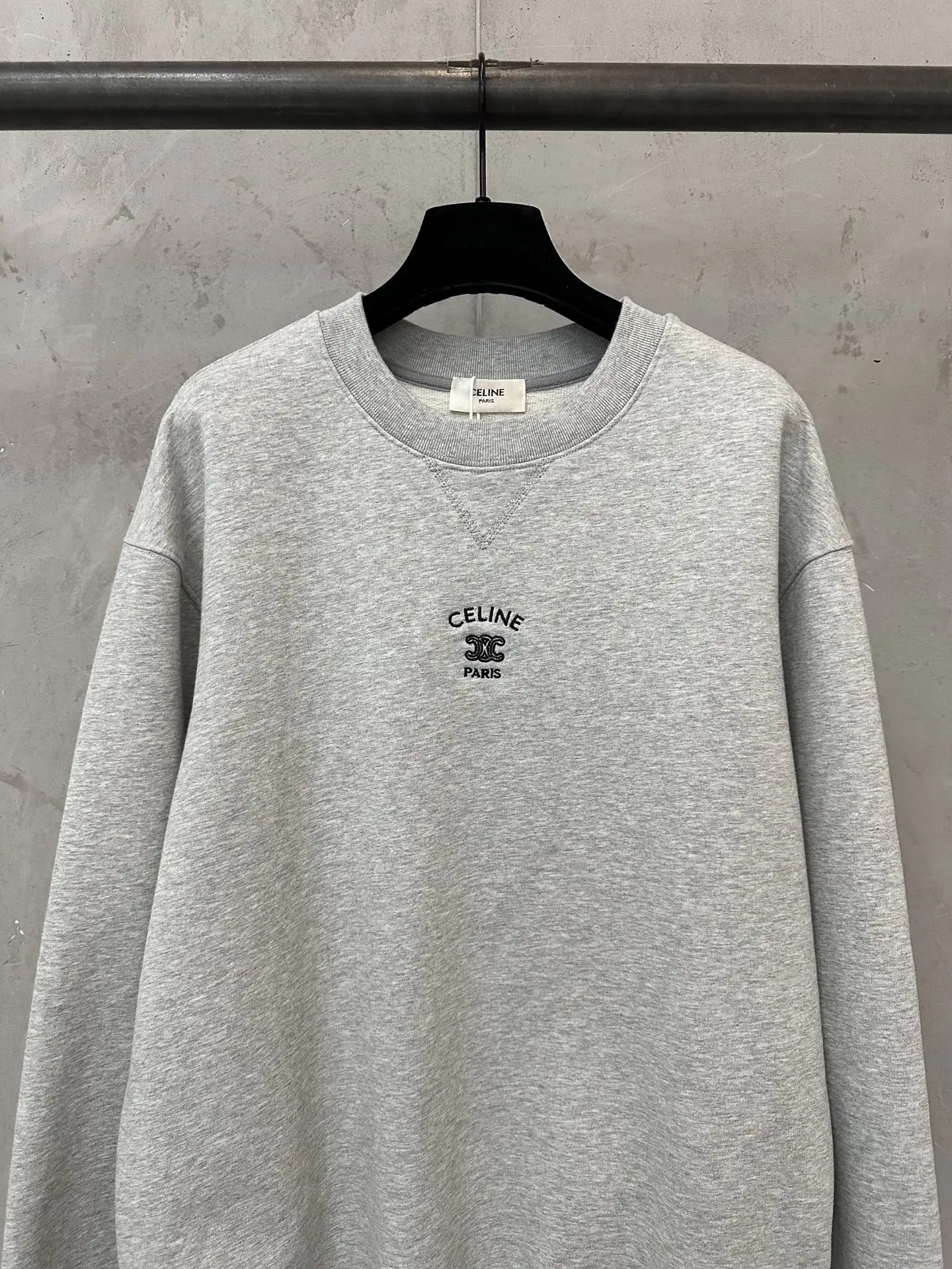 Triomphe Logo Embroidered Cotton Sweatshirt D26024411 — view 3
