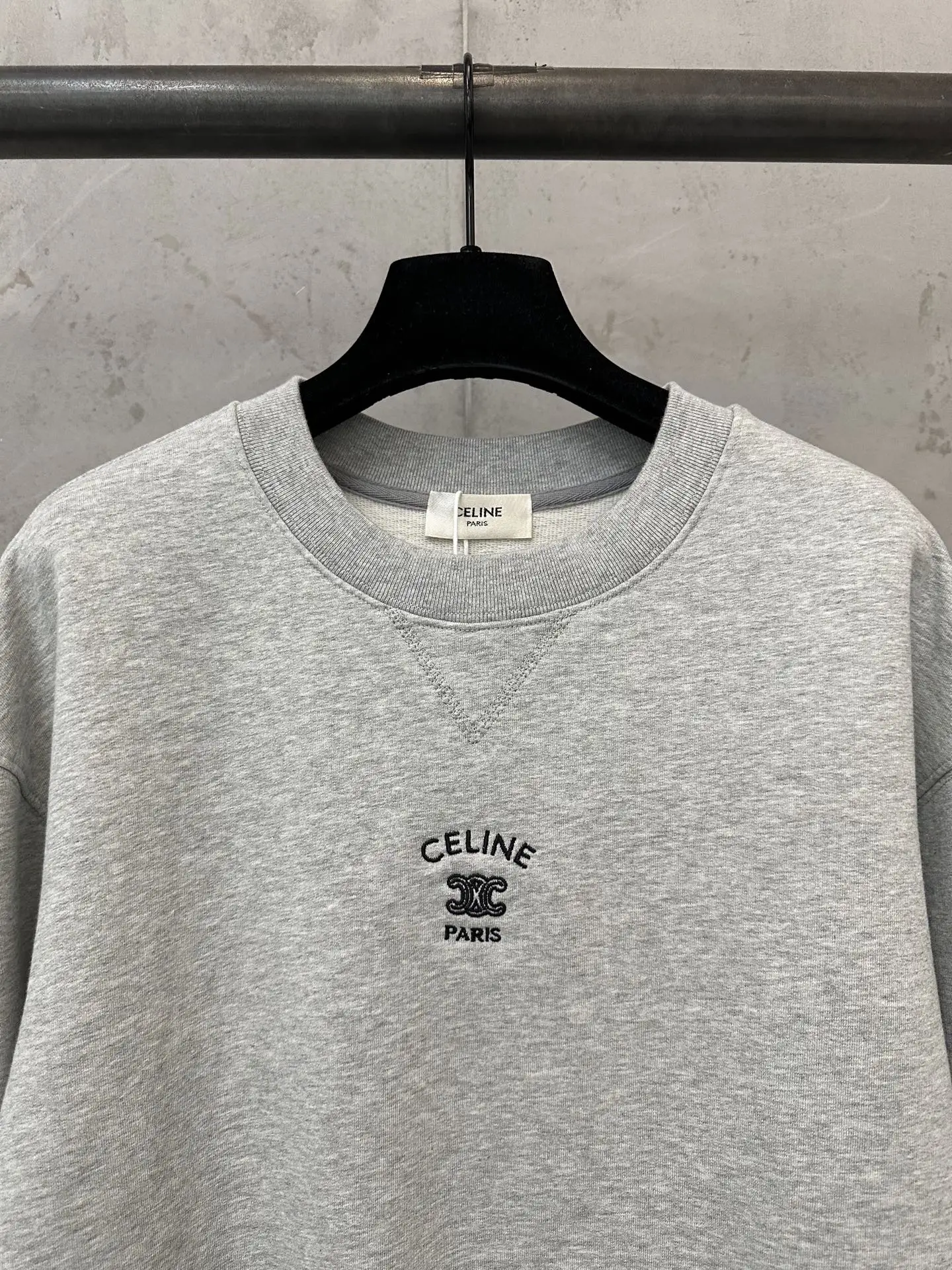 Triomphe Logo Embroidered Cotton Sweatshirt D26024411 — view 5