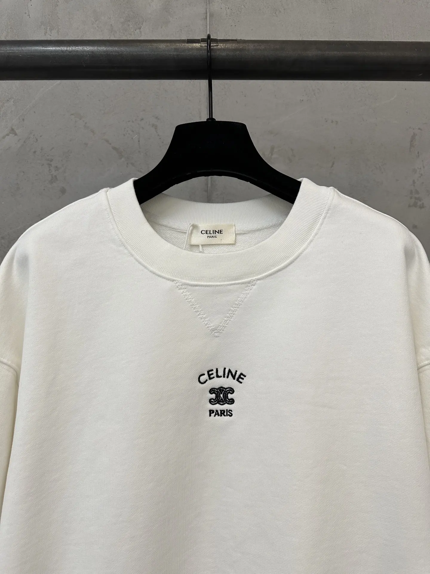 Triomphe Logo Embroidered Cotton Sweatshirt D26024410 — view 5