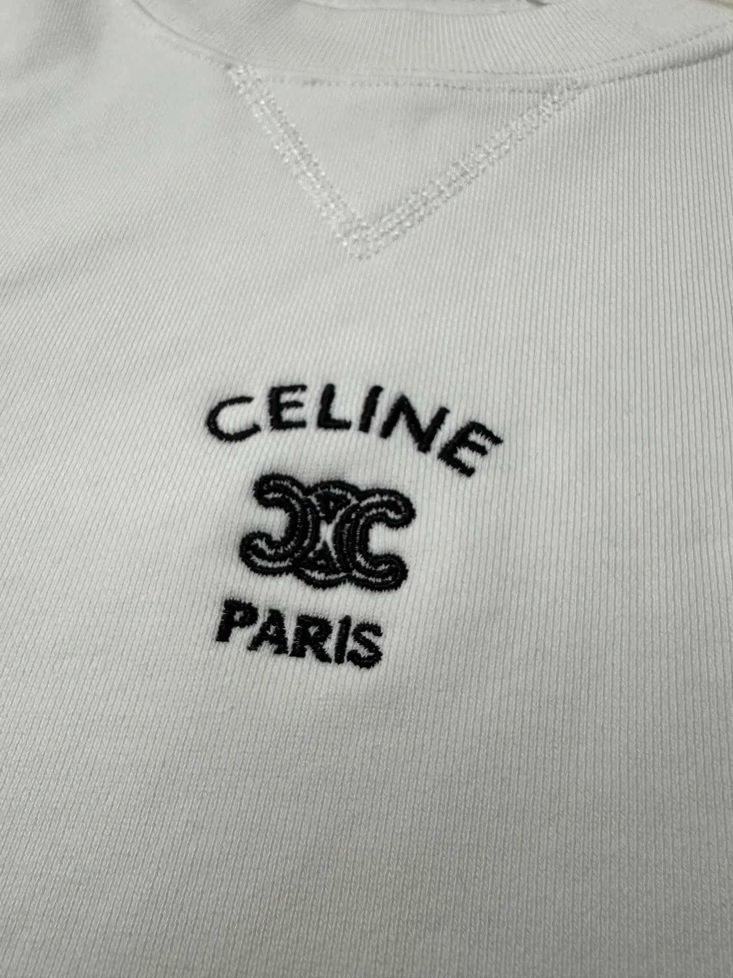 Triomphe Logo Embroidered Cotton Sweatshirt D26024410 — view 7