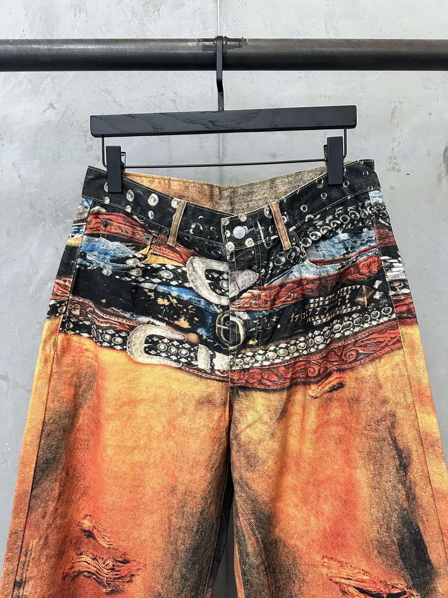 Trompe L'oeil Print Wide-Leg Jeans D31023524 — view 3
