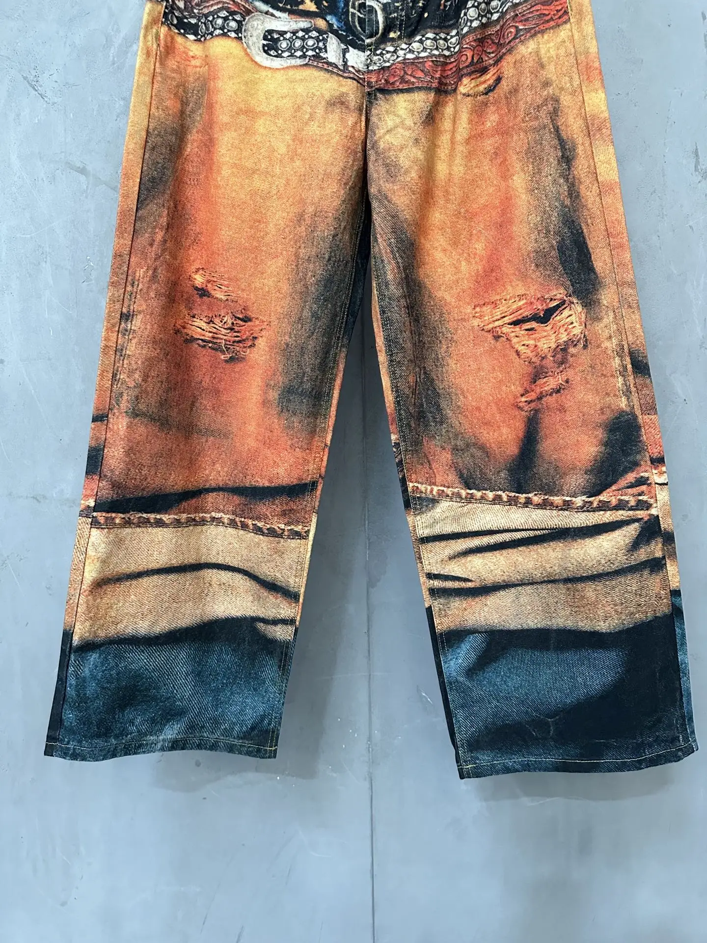 Trompe L'oeil Print Wide-Leg Jeans D31023524 — view 4