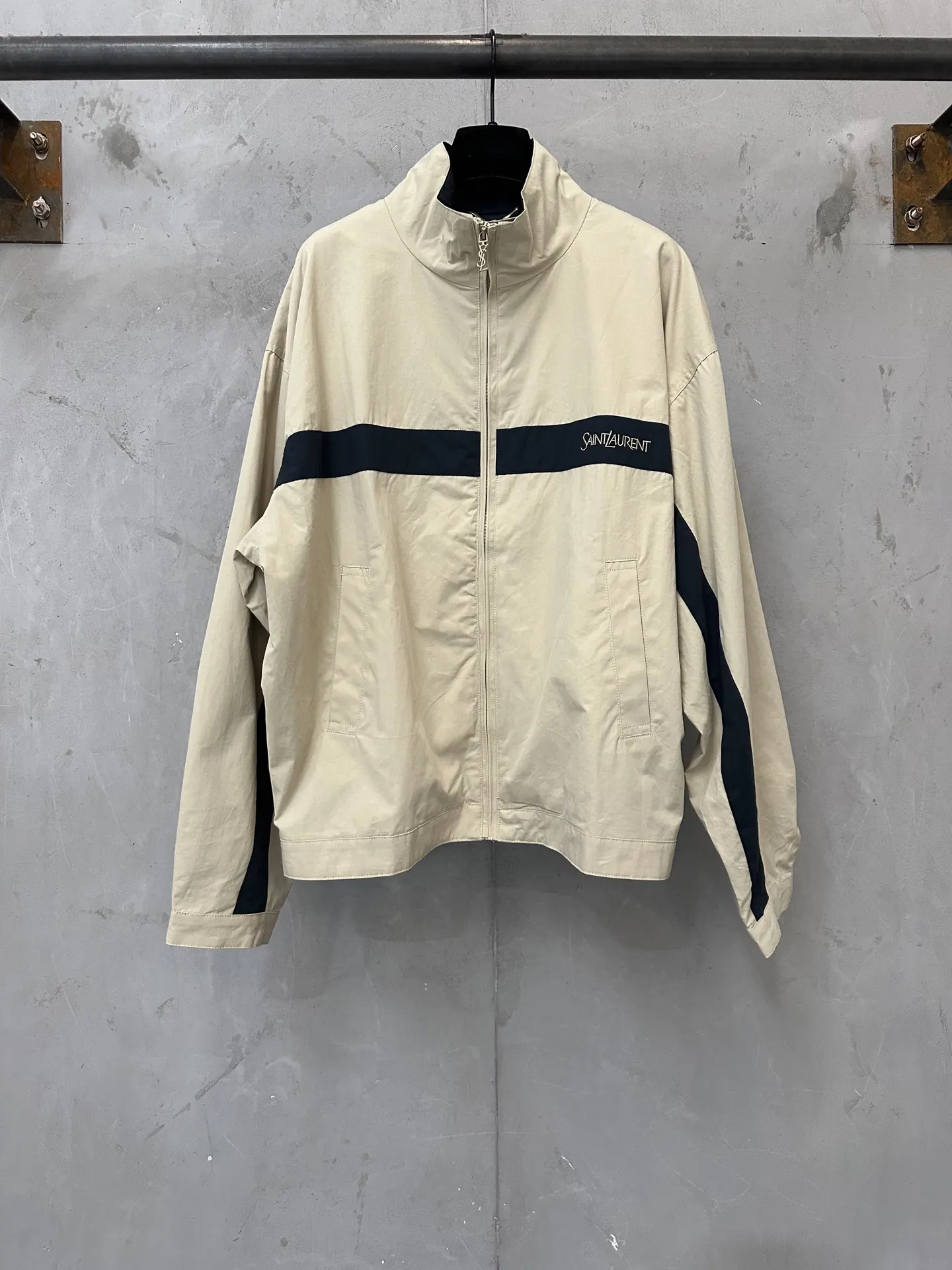 Embroidered Cotton Canvas Zip-Up Jacket D33021799