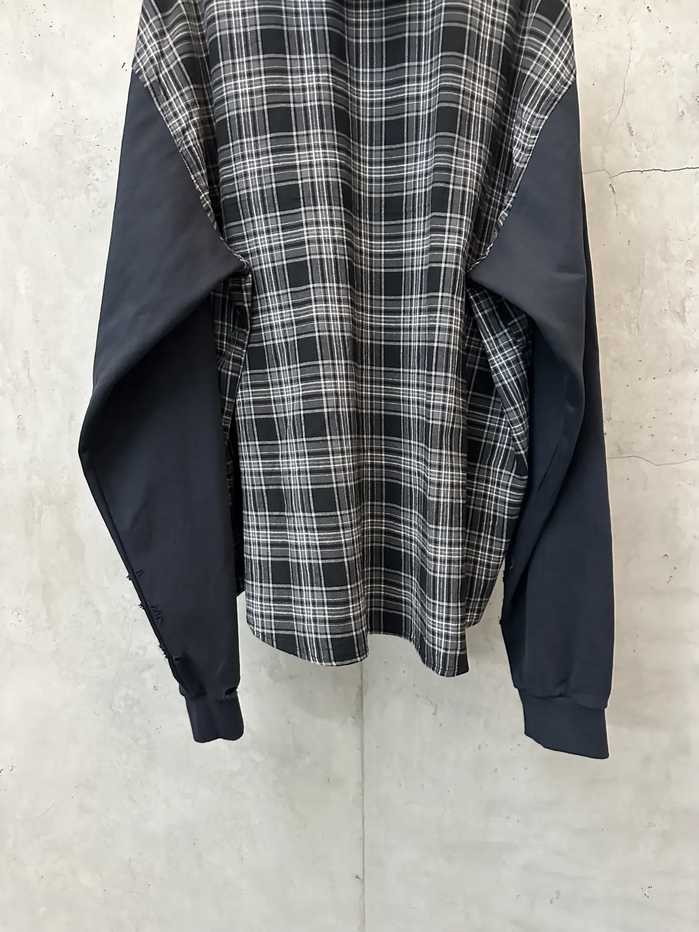 Panelled Checked Hooded Jacket D40012331 — view 6