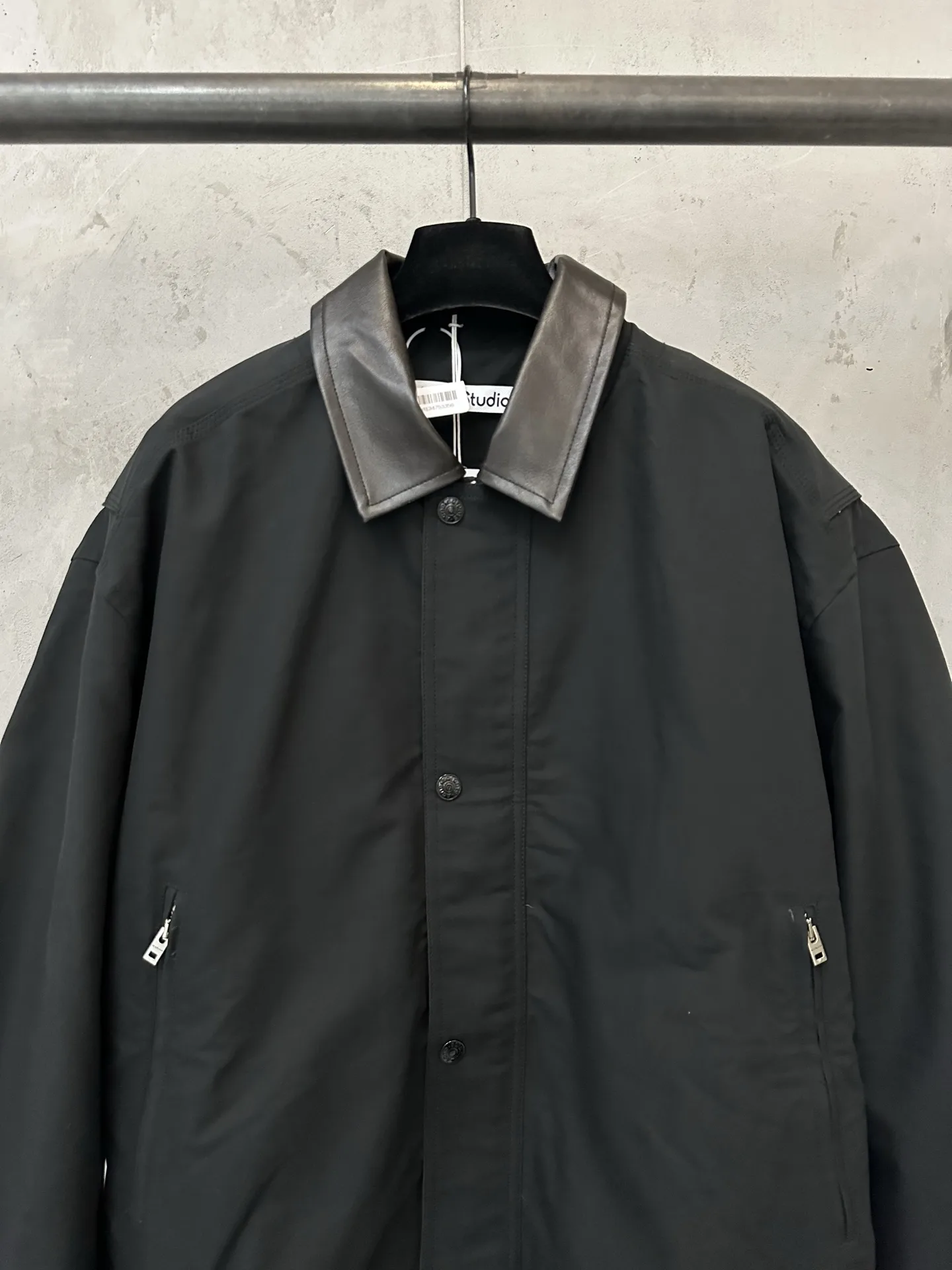 Leather-Trimmed Cotton Twill Jacket D44024439 — view 3