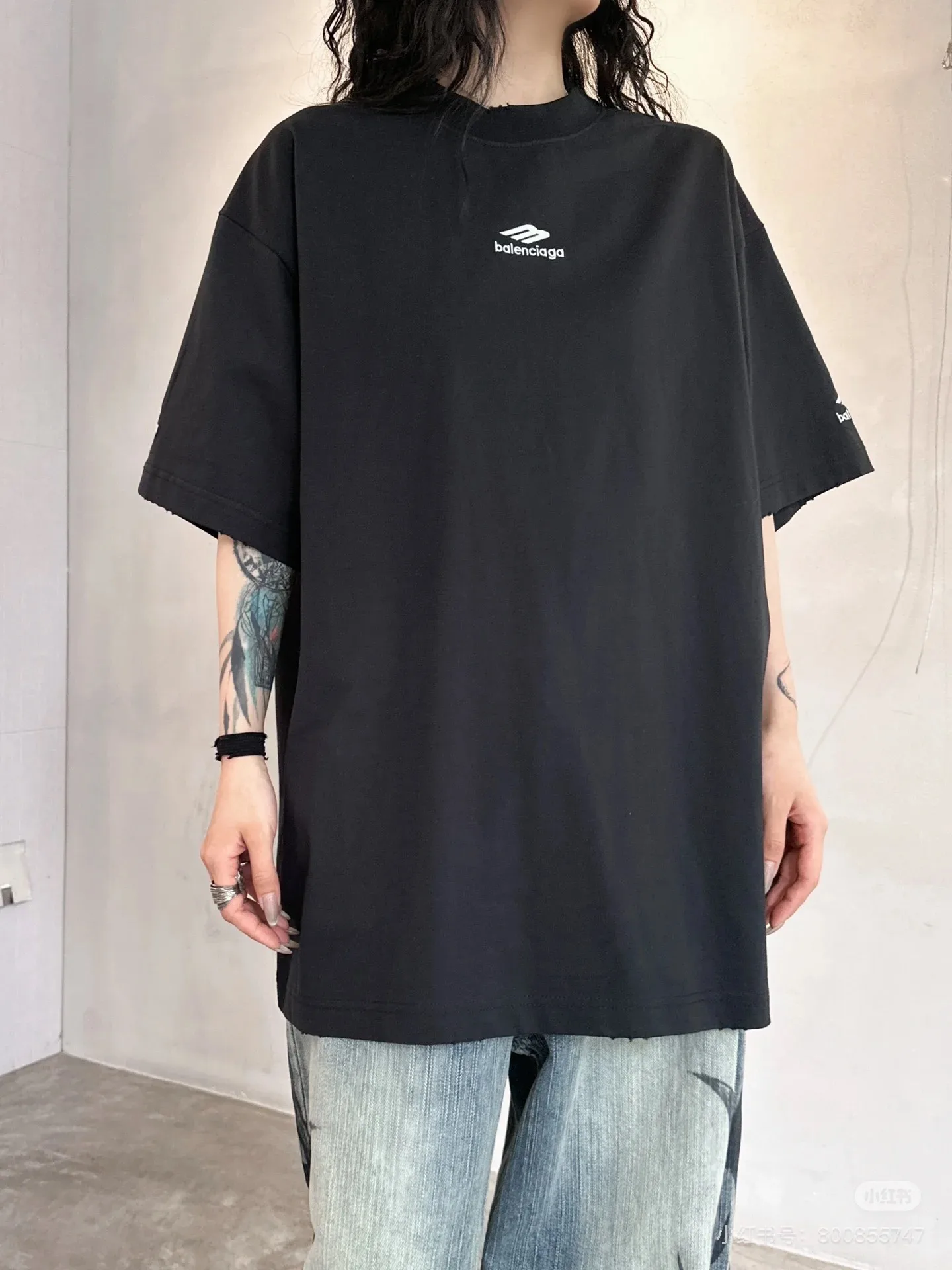 Logo Embroidery Oversized Cotton T-Shirt D15020020 — view 2