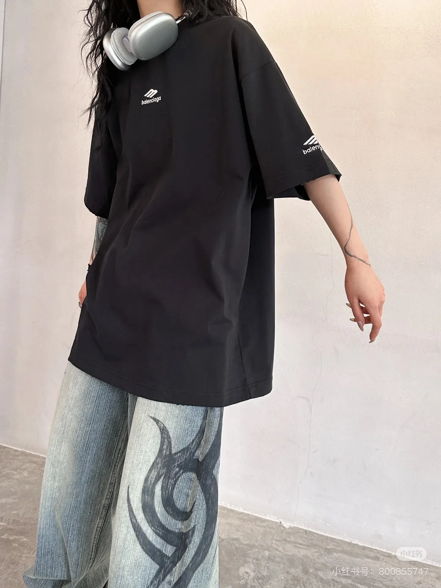 Logo Embroidery Oversized Cotton T-Shirt D15020020 — view 5