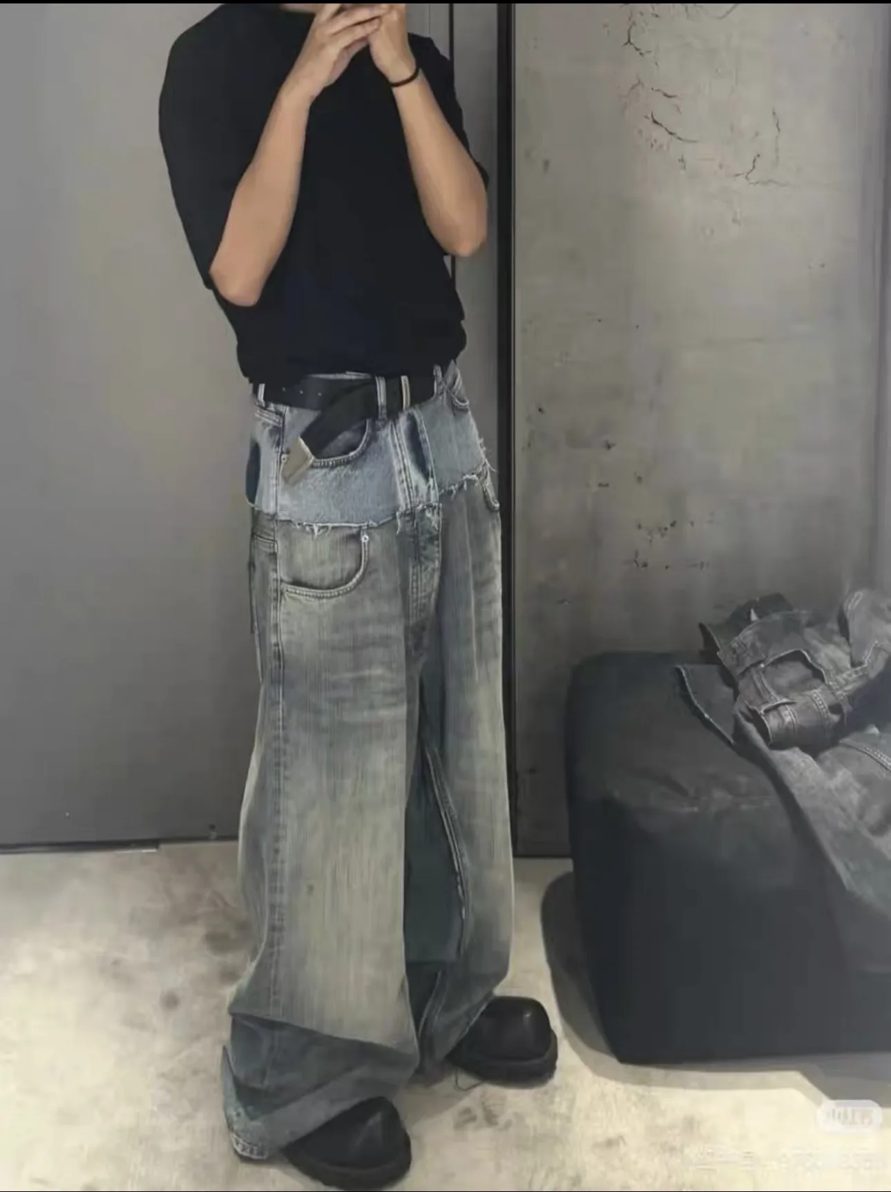 Panelled Wide-Leg Denim Jeans D28019915 — view 5