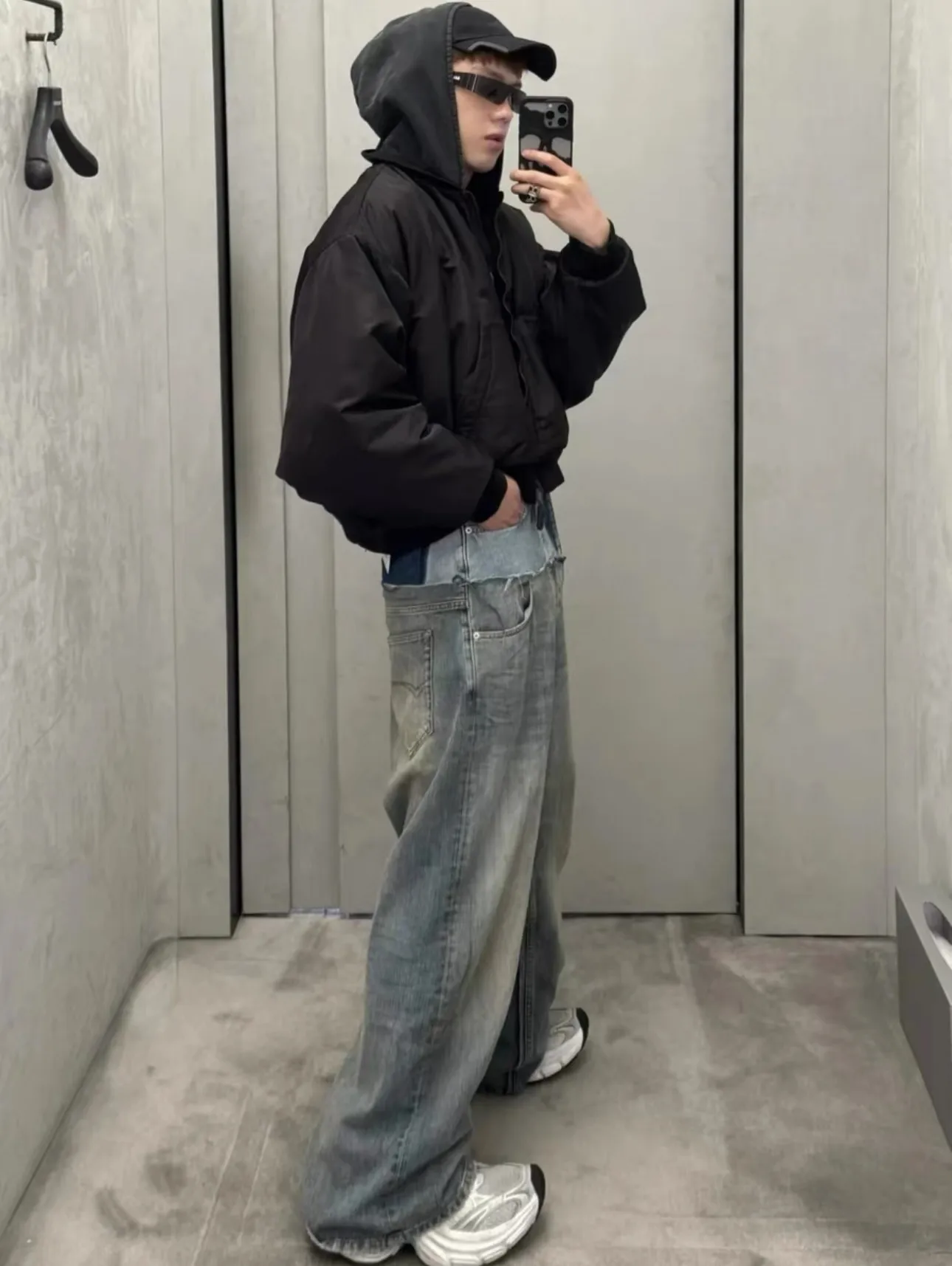 Panelled Wide-Leg Denim Jeans D28019915 — view 6