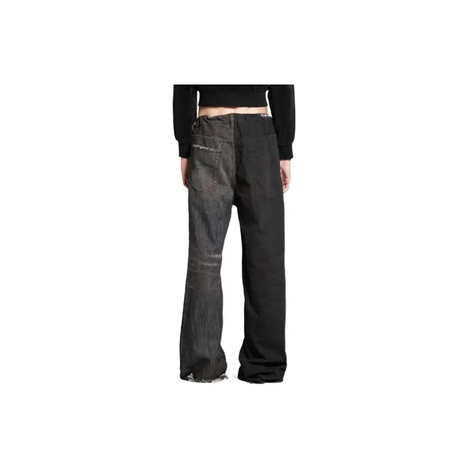 Asymmetric Paneled Straight-Leg Jeans D23521858 — view 8