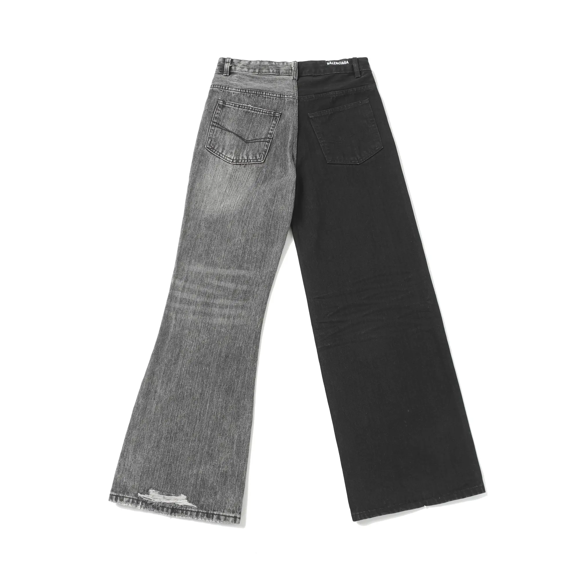Asymmetric Paneled Straight-Leg Jeans D23521858 — view 19