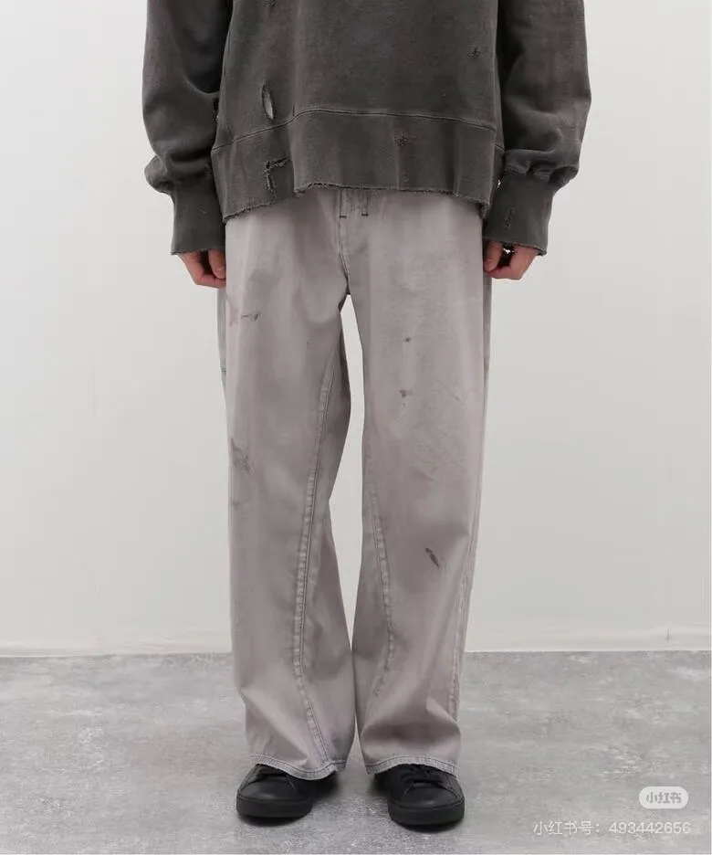 Ancellm Distressed Wide-Leg Denim Trousers D20521863 — view 4