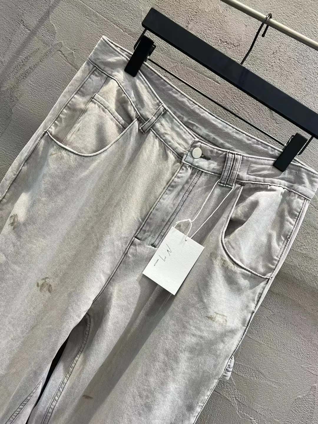 Ancellm Distressed Wide-Leg Denim Trousers D20521863 — view 22