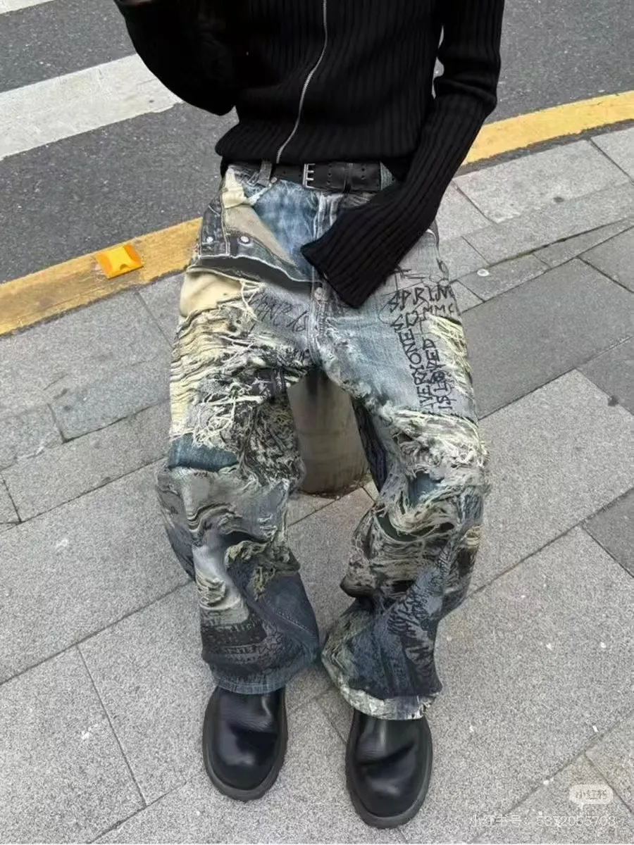 Digital Print Wide-Leg Jeans D25519936 — view 3
