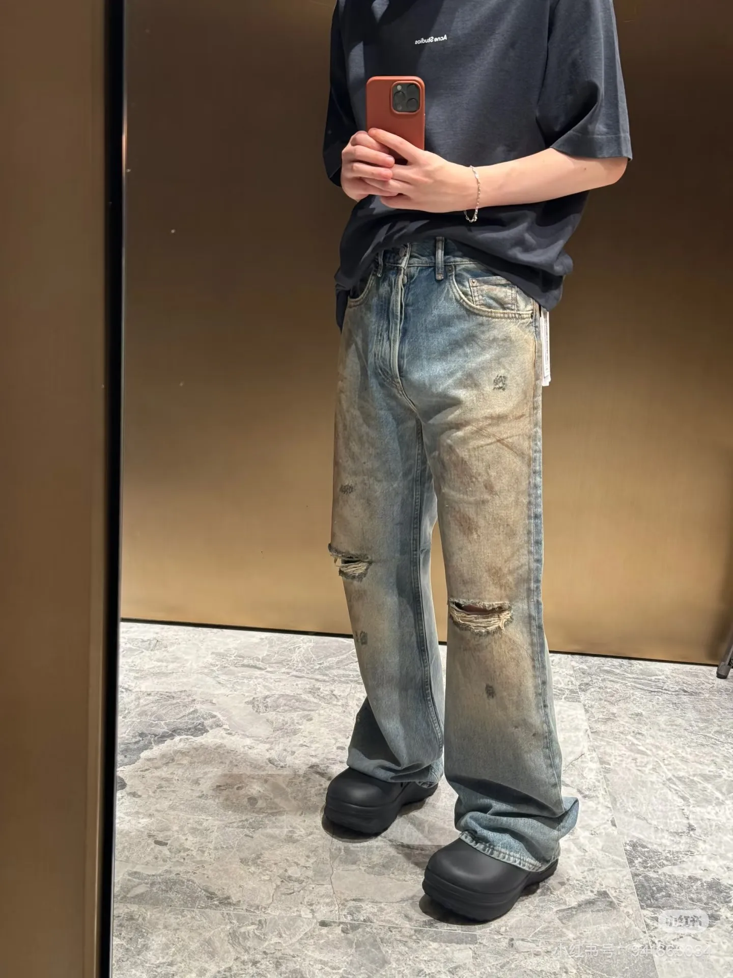 Acne Studios 2021 Loose-Fit Distressed Jeans D21521861 — view 2