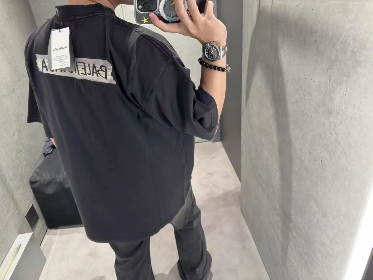 Tape Logo Oversized Cotton T-Shirt D15020048 — view 5