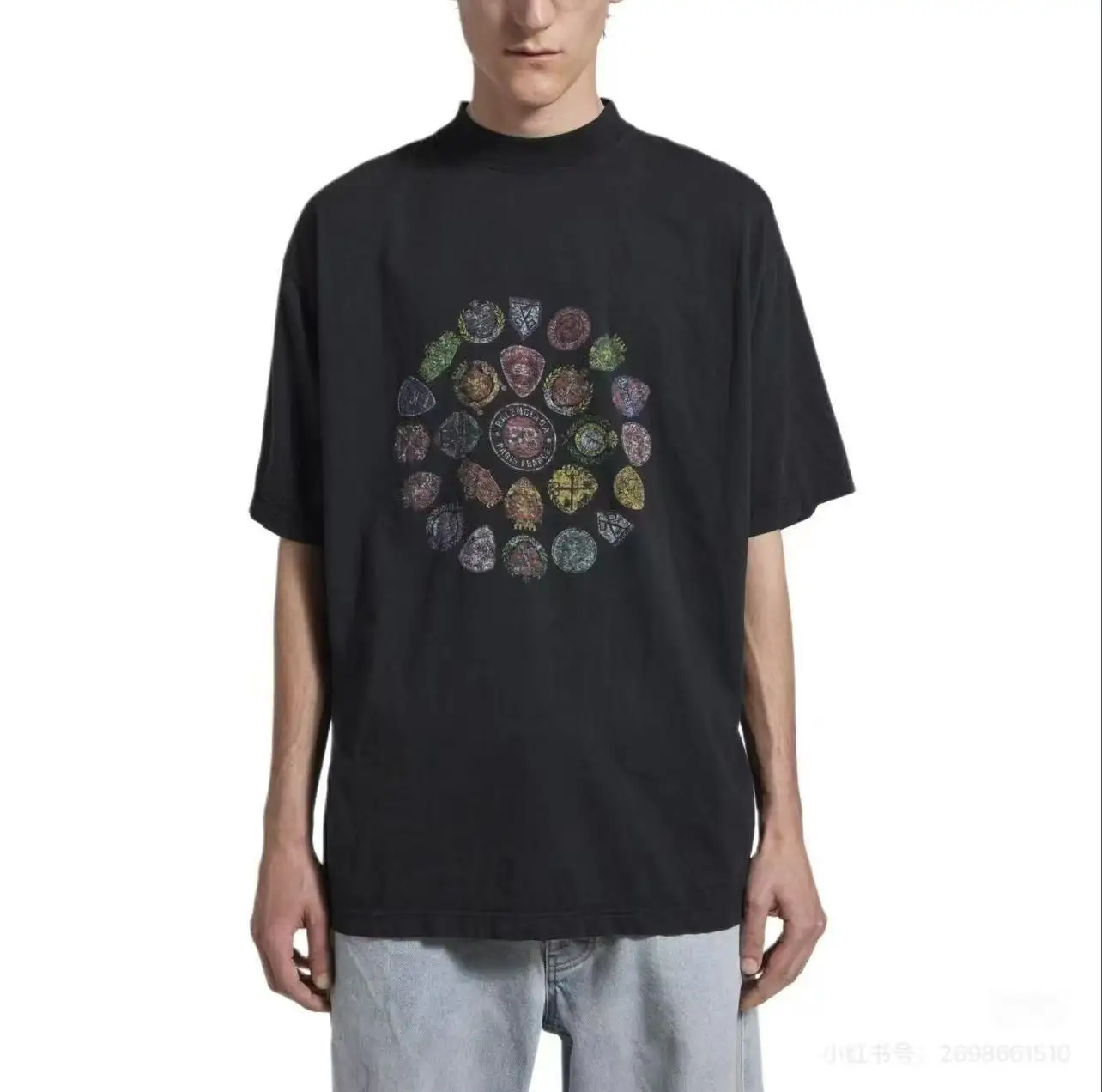 Crest Logo Graphic Oversized T-Shirt D15520021