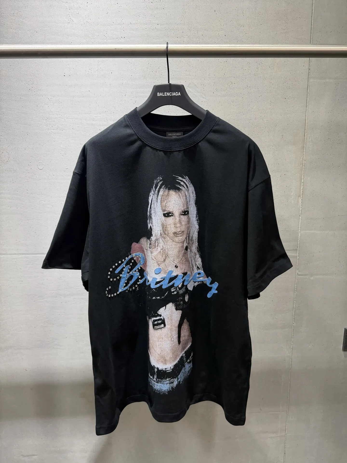 Britney Spears Graphic Print Oversized T-Shirt D15520043