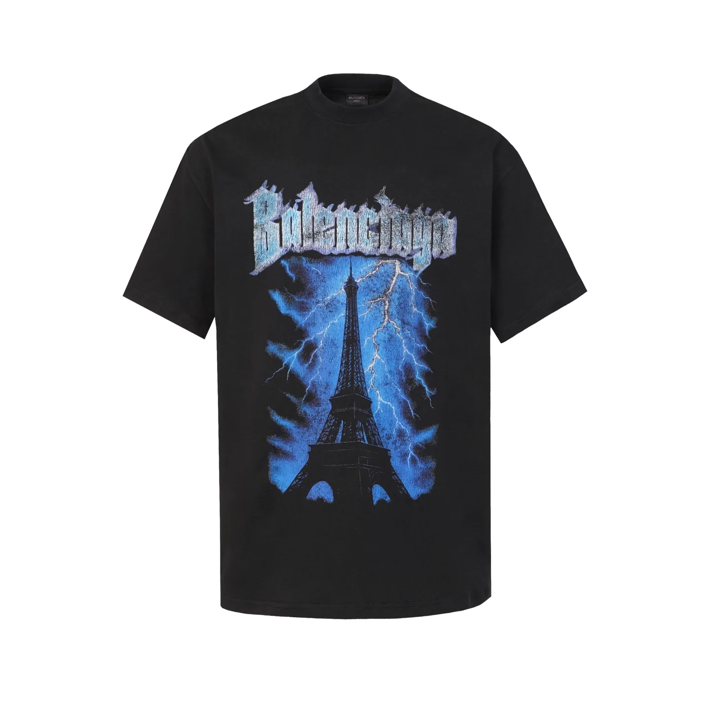 Eiffel Tower Lightning Print Oversized T-Shirt D15520057