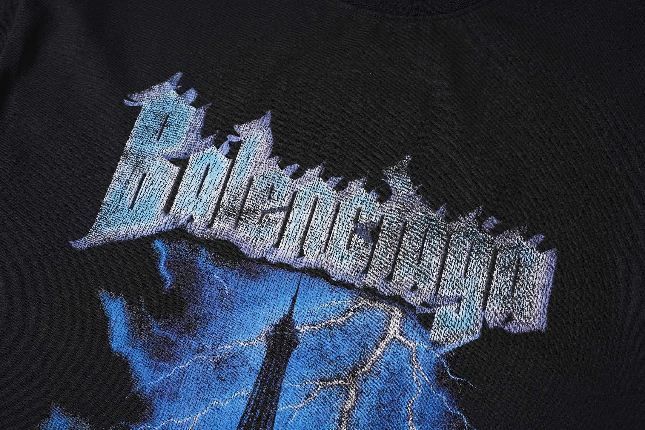 Eiffel Tower Lightning Print Oversized T-Shirt D15520057 — view 5