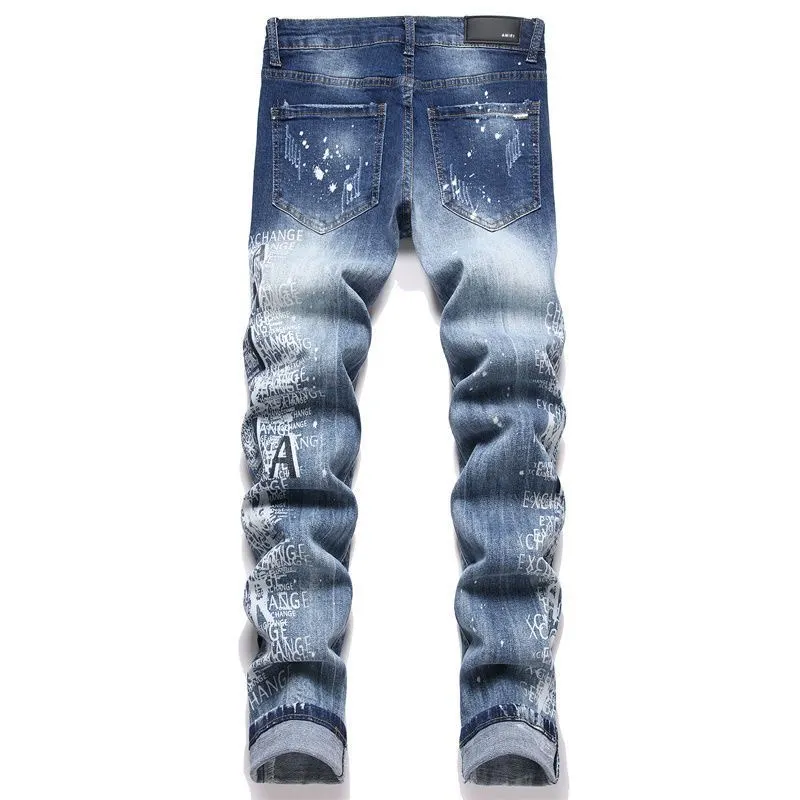Logo Patch Paint-Splatter Slim-Fit Jeans D14523127 — view 3