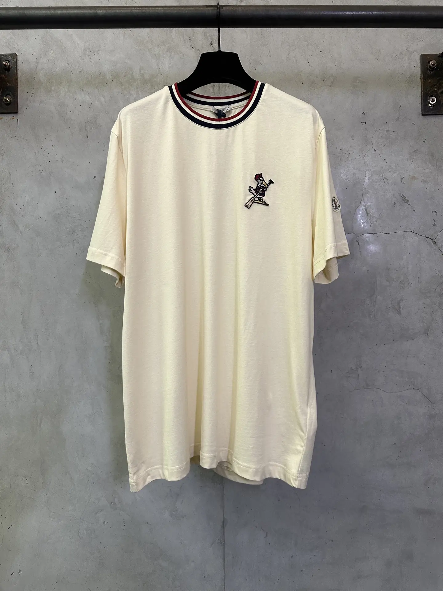 Embroidered Cotton T-Shirt with Tipped Collar D21012860