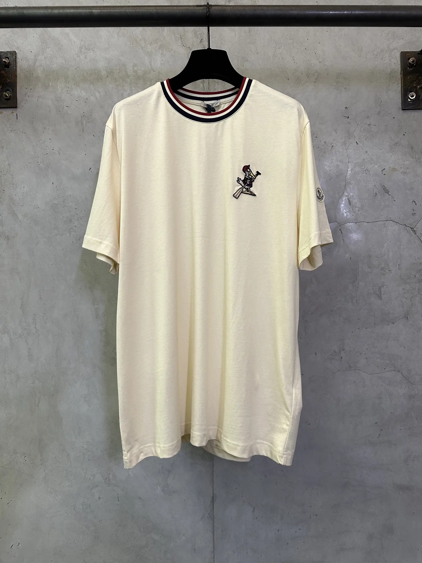 Embroidered Cotton T-Shirt with Tipped Collar D21012860