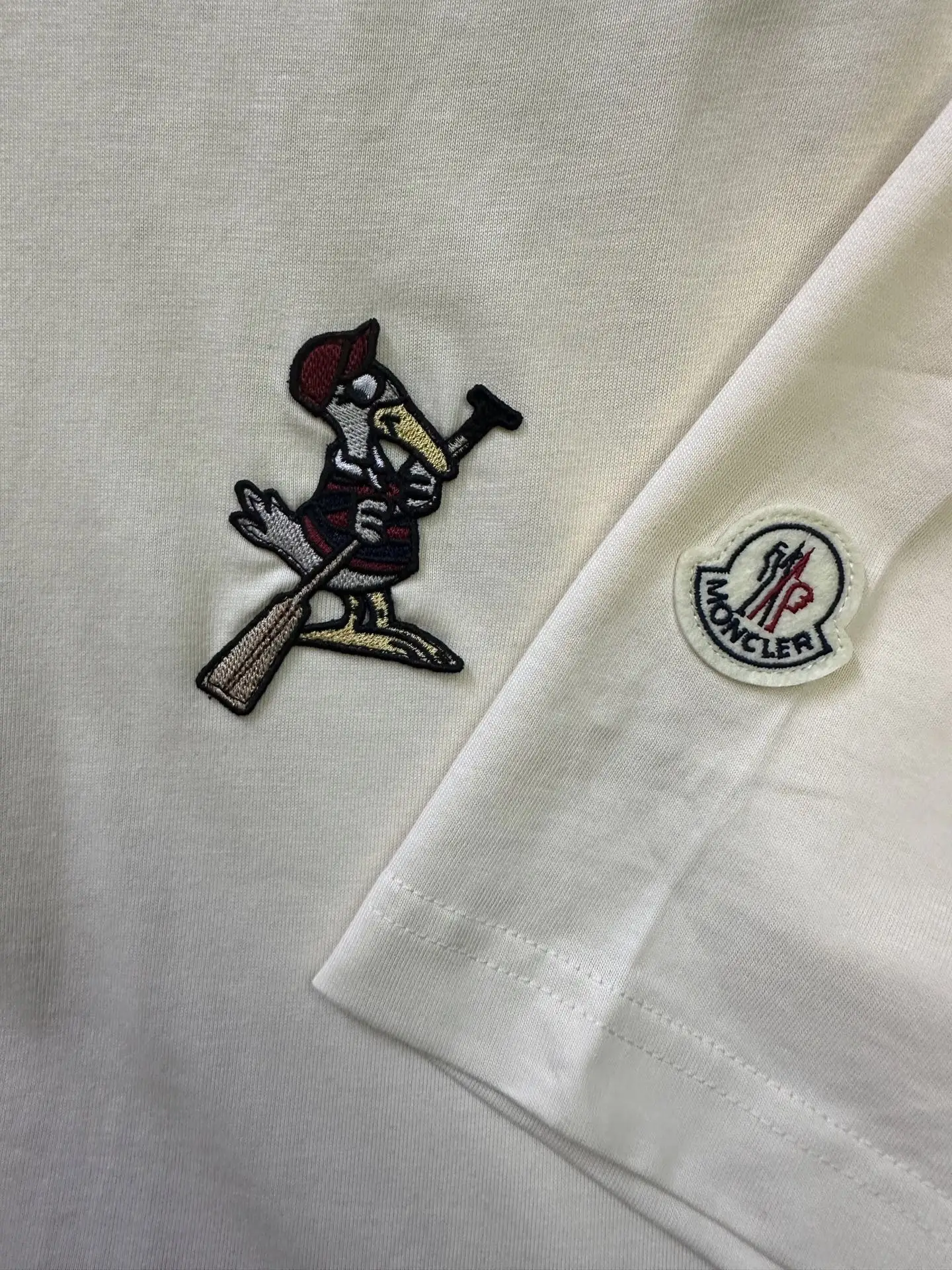 Embroidered Cotton T-Shirt with Tipped Collar D21012860 — view 8