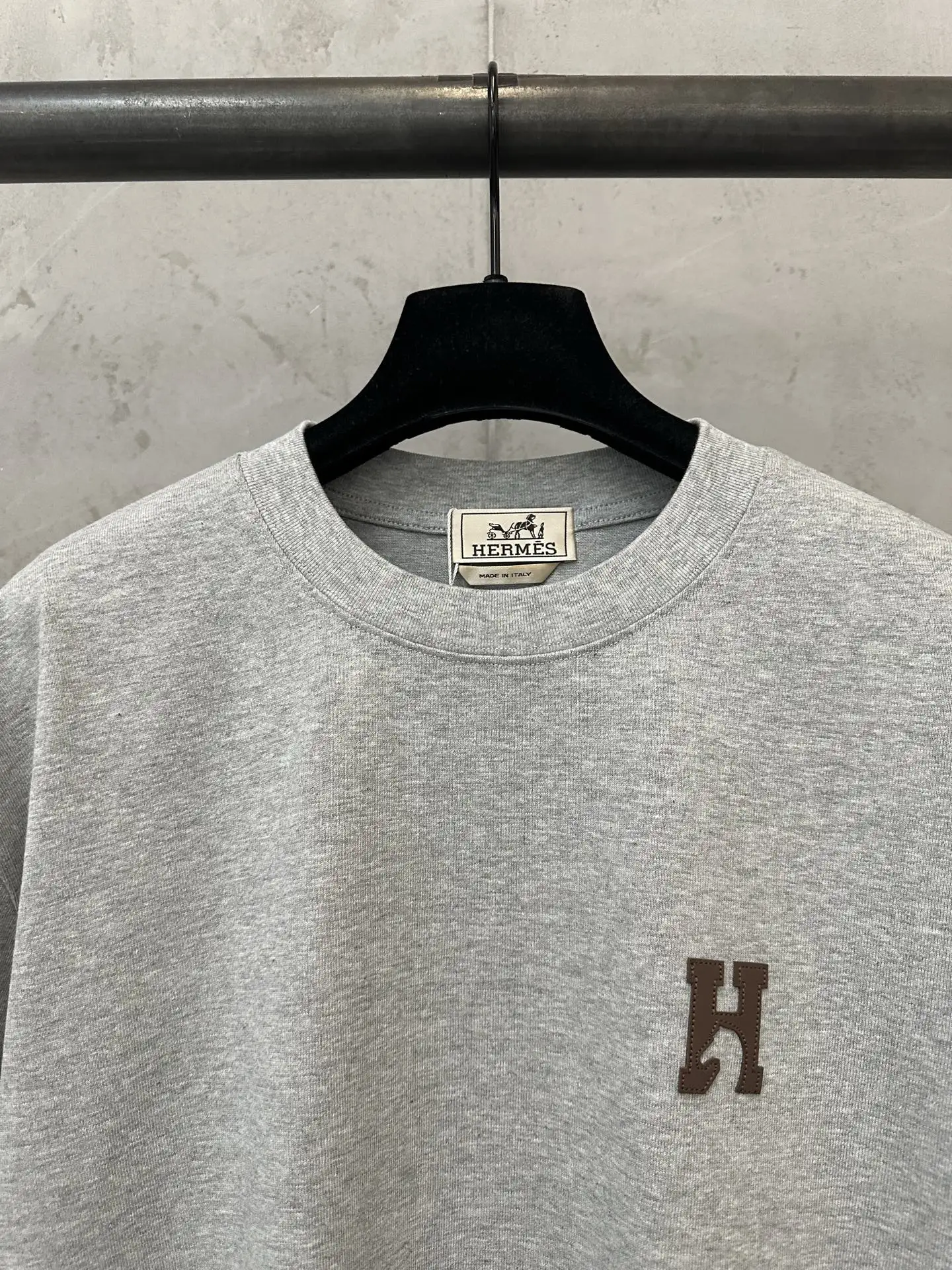 Leather Patch Heavyweight Cotton T-Shirt D21021805 — view 5