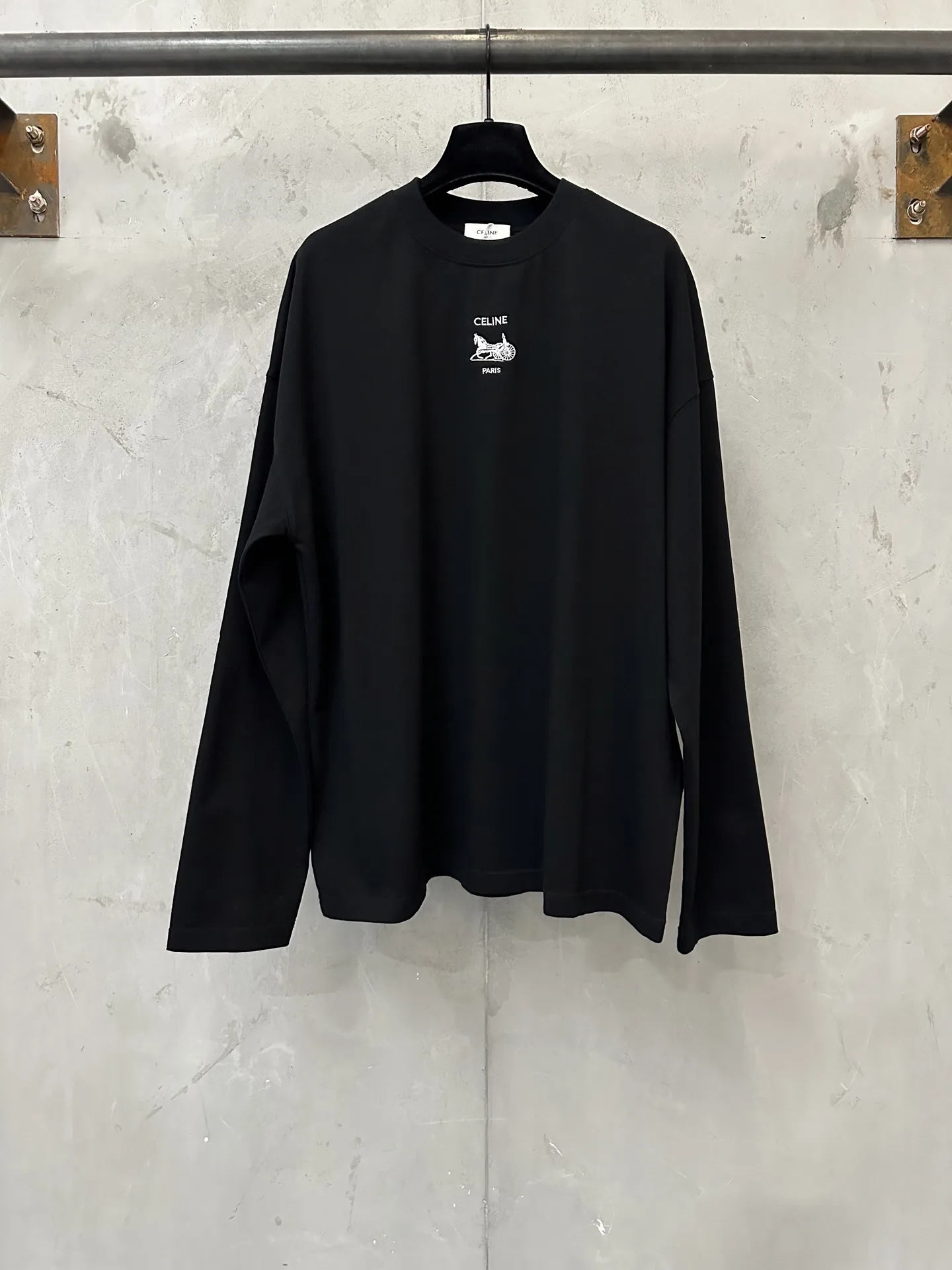 Triomphe Horse and Carriage Embroidered Long-Sleeve T-Shirt D22020146