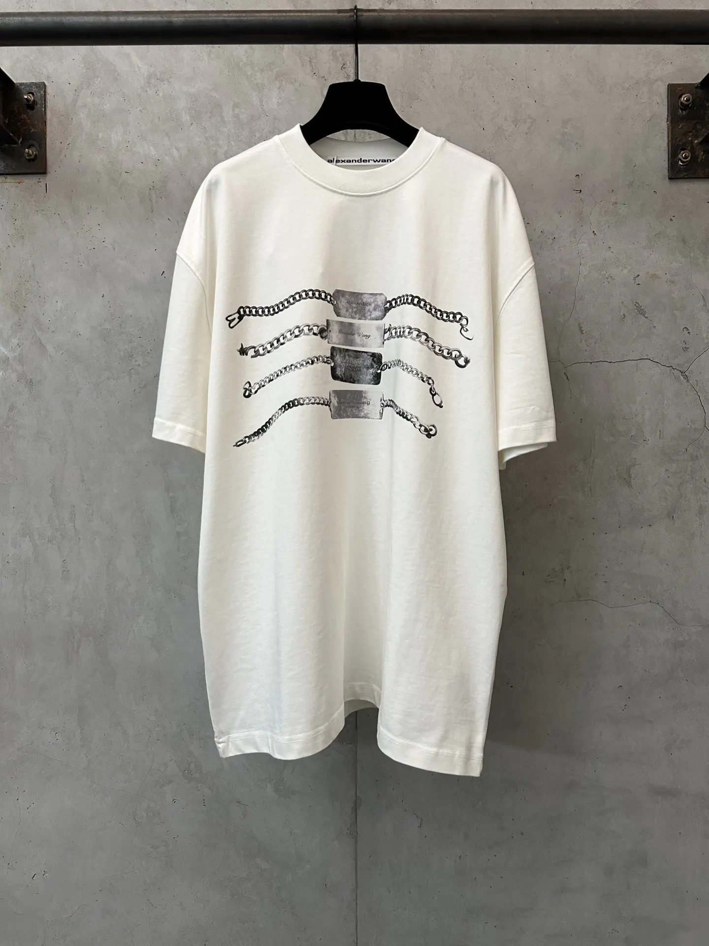 Chain Print Heavyweight Cotton T-Shirt D22012322