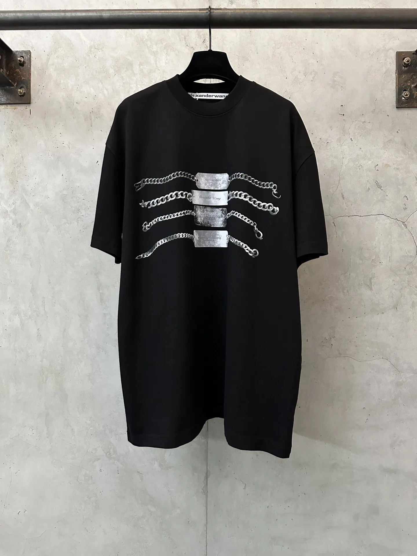 Chain-Print Heavyweight Cotton T-Shirt D22012323