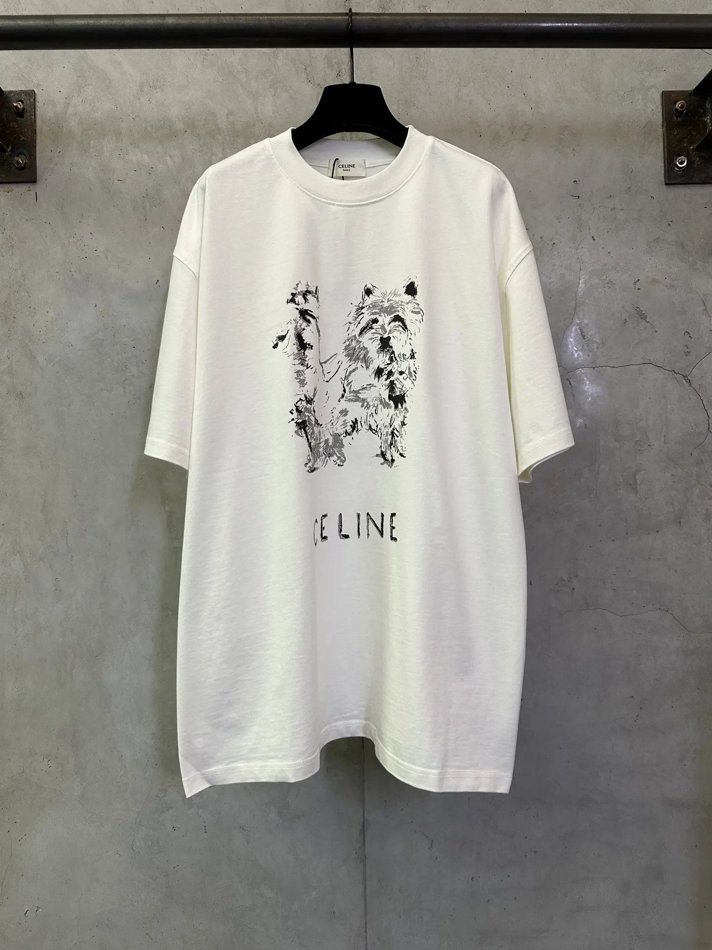 Dog Print Heavyweight Cotton T-Shirt D22012837