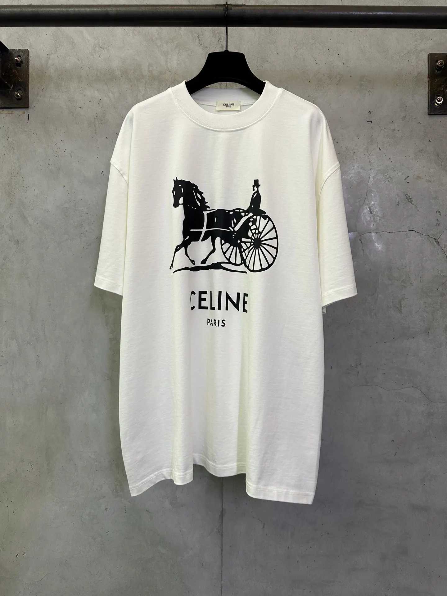 Horse and Carriage Logo Print Cotton T-Shirt D22012891