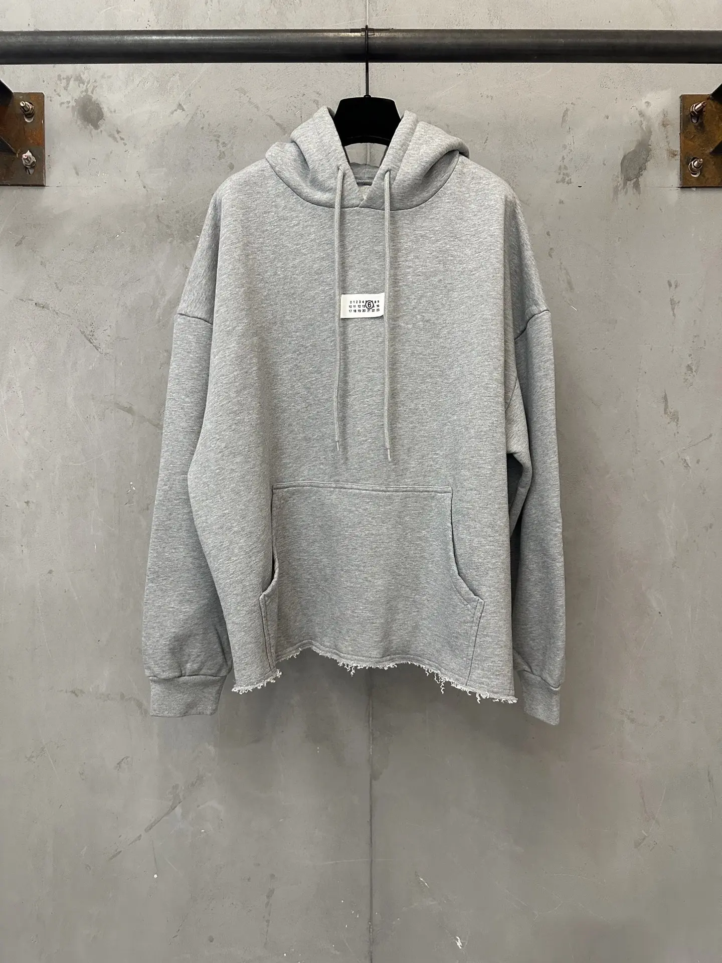 MM6 Distressed Hem Logo Hoodie D27021815