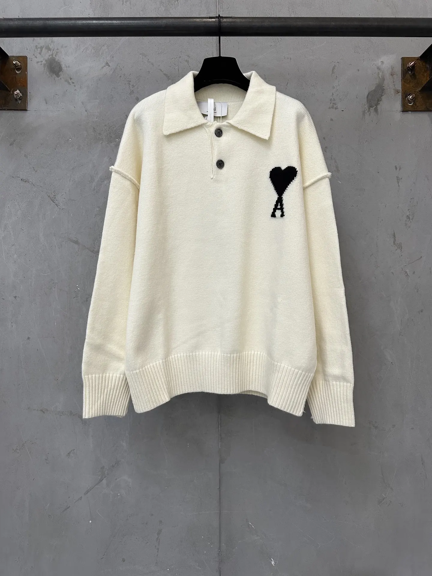 Ami de Cœur Alpaca-Blend Knitted Polo Sweater D30024395