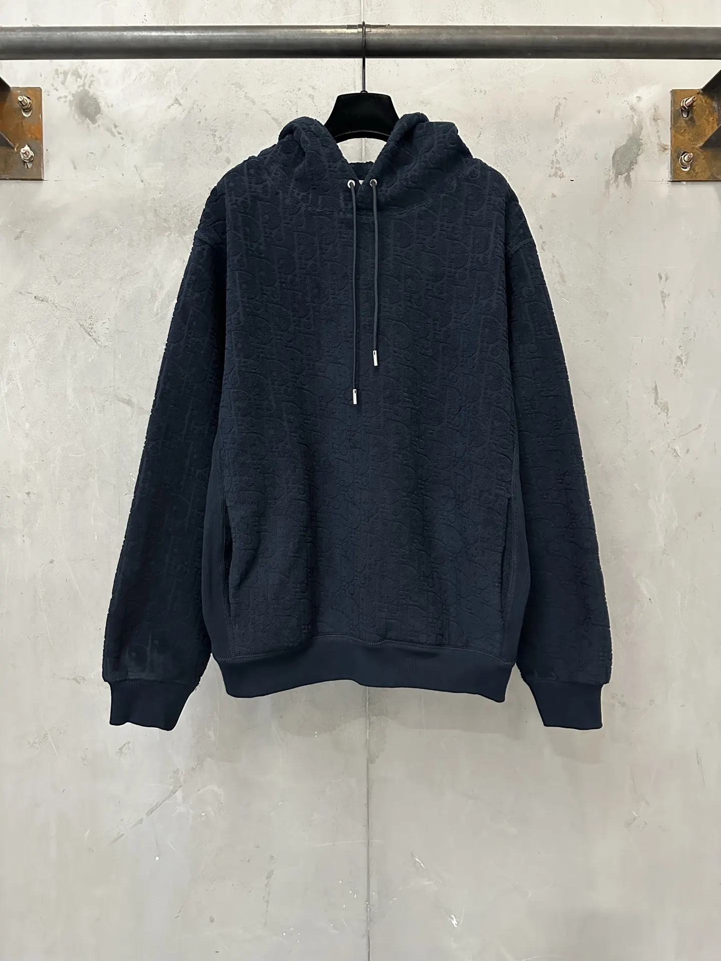 Oblique Jacquard Cotton-Terry Hoodie D33021811