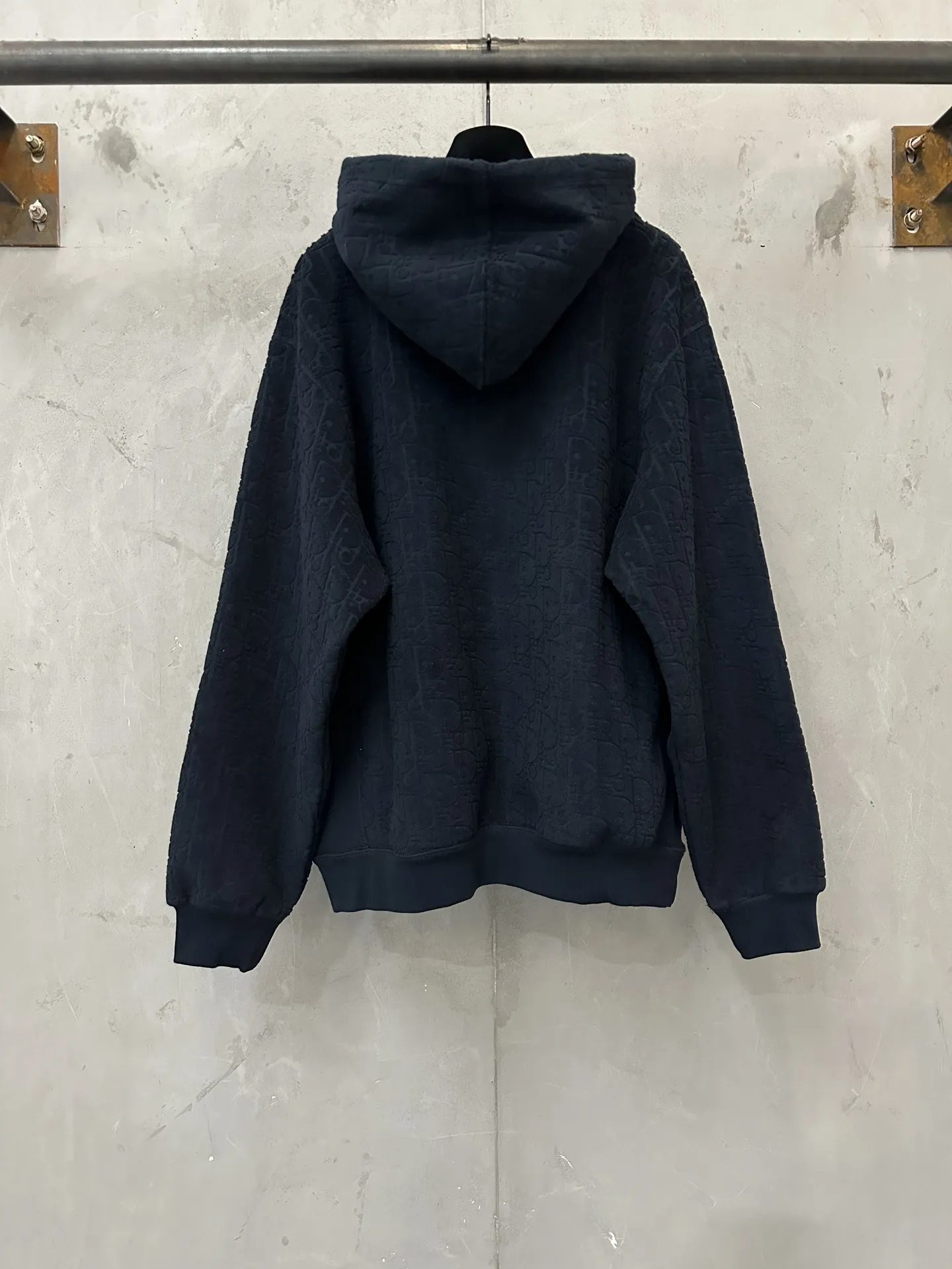 Oblique Jacquard Cotton-Terry Hoodie D33021811 — view 2