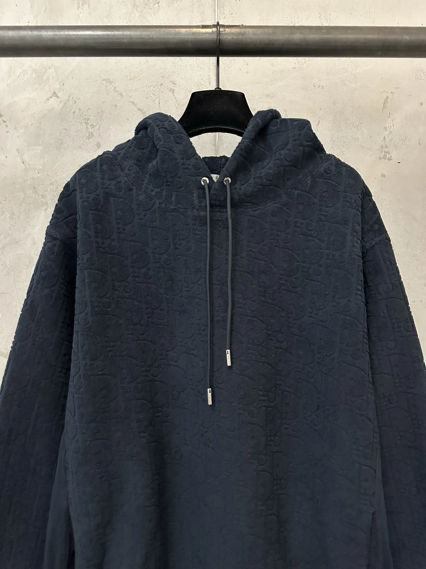 Oblique Jacquard Cotton-Terry Hoodie D33021811 — view 3