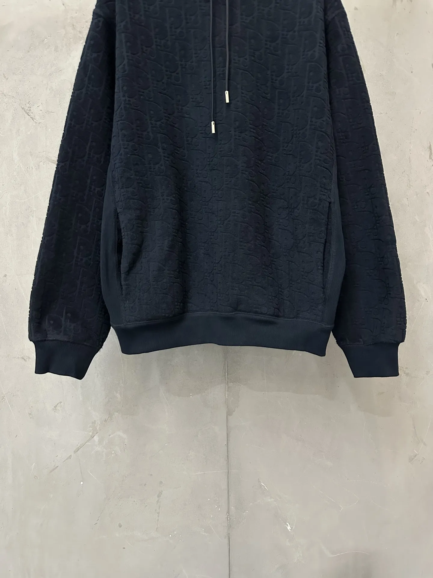 Oblique Jacquard Cotton-Terry Hoodie D33021811 — view 4