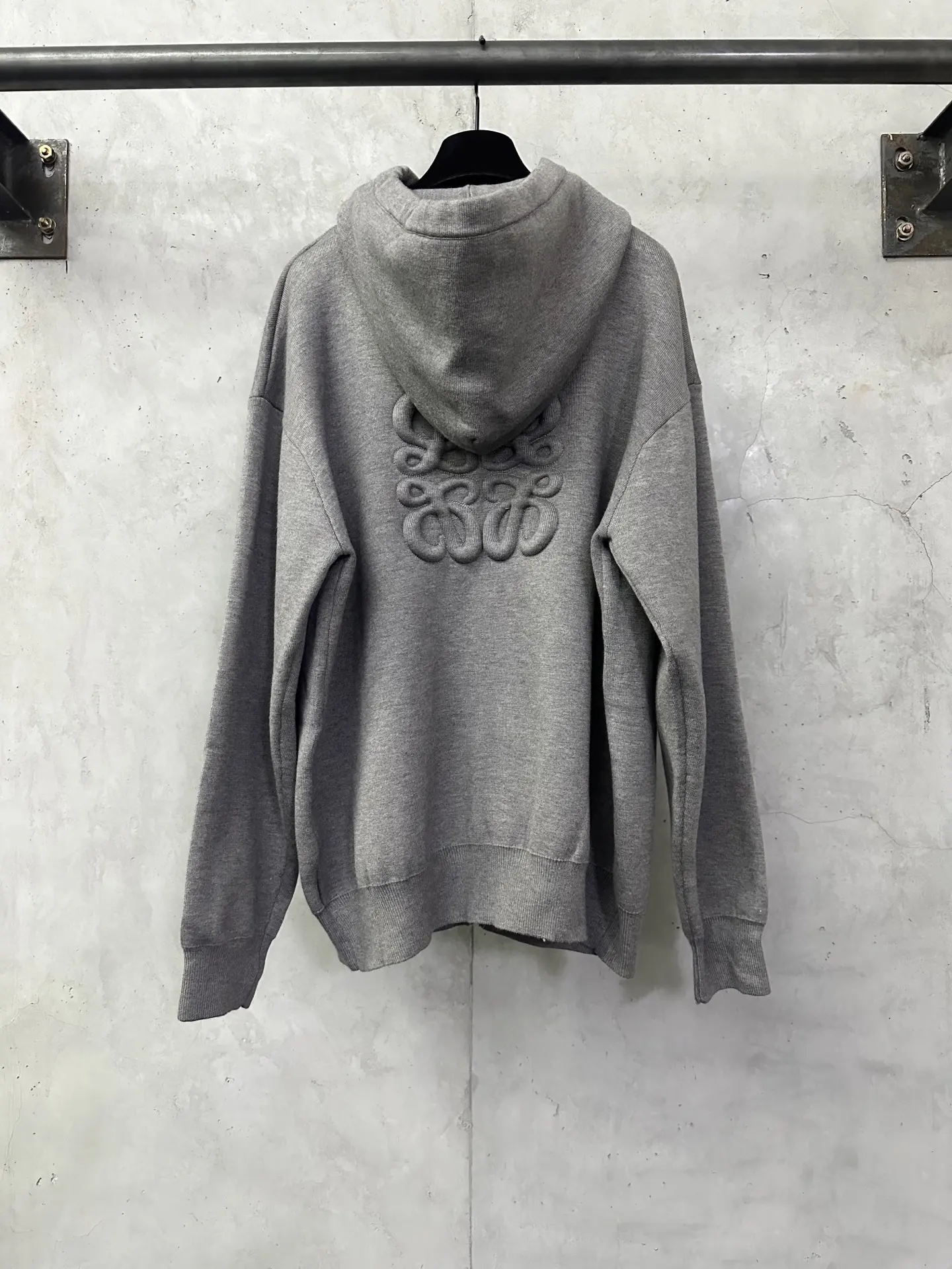 Embroidered Logo Merino Wool Zip-Up Hoodie D35024385 — view 2