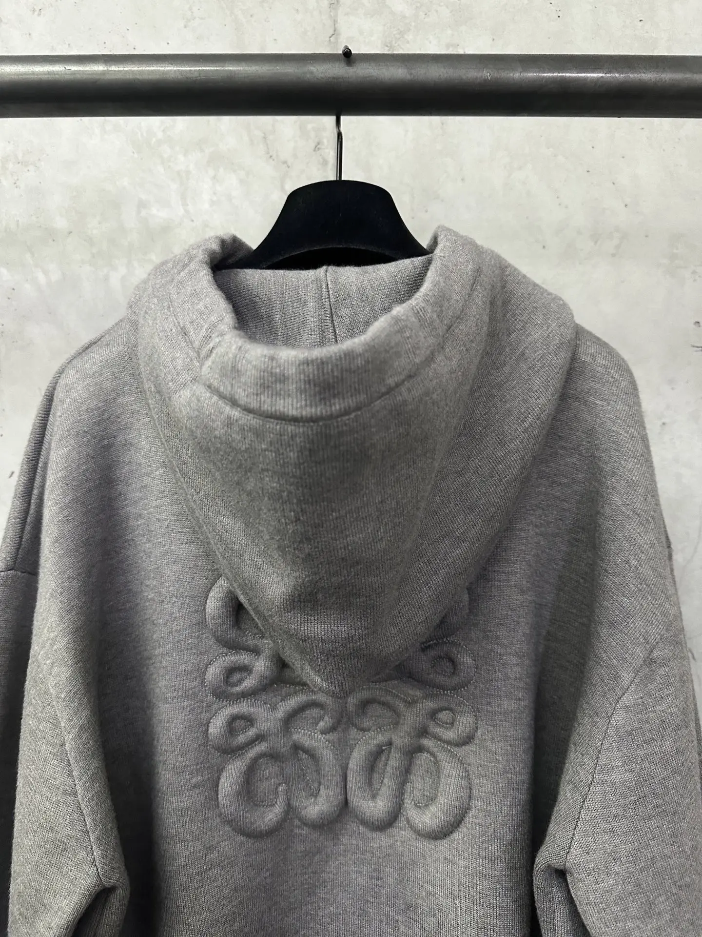 Embroidered Logo Merino Wool Zip-Up Hoodie D35024385 — view 5