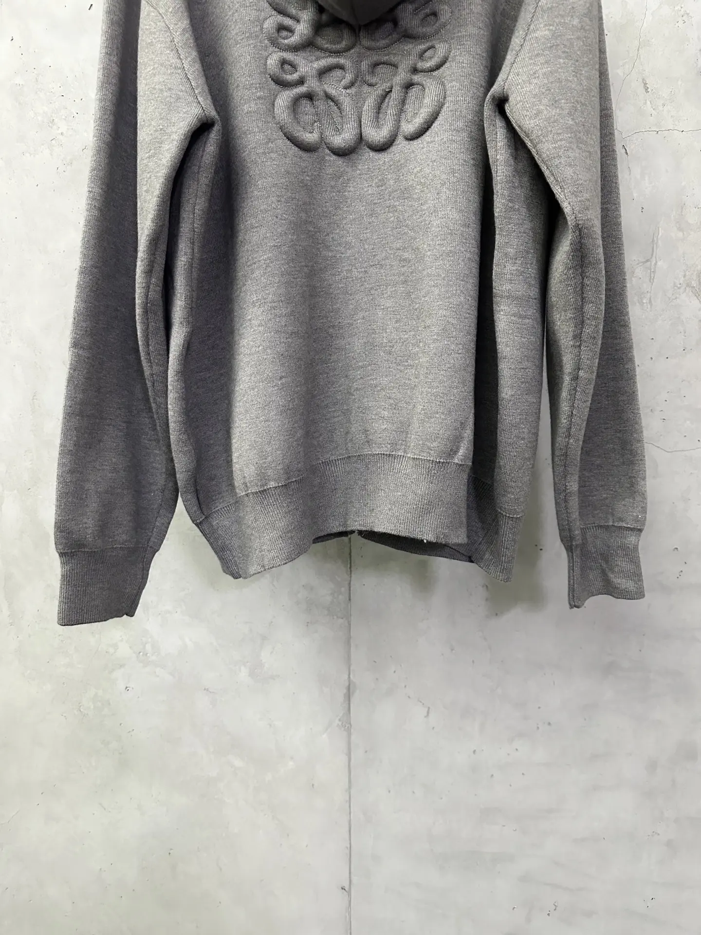 Embroidered Logo Merino Wool Zip-Up Hoodie D35024385 — view 6