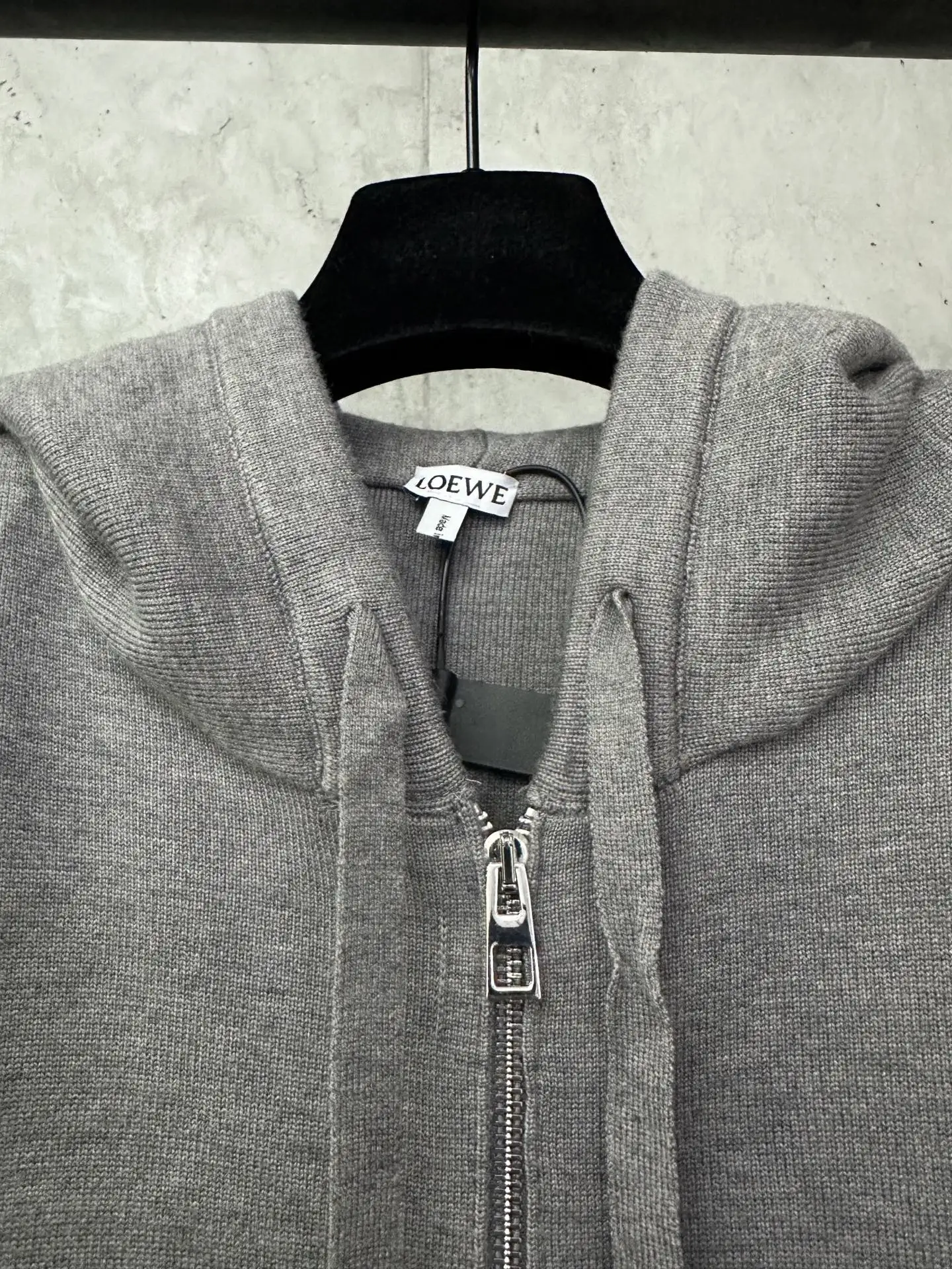 Embroidered Logo Merino Wool Zip-Up Hoodie D35024385 — view 7